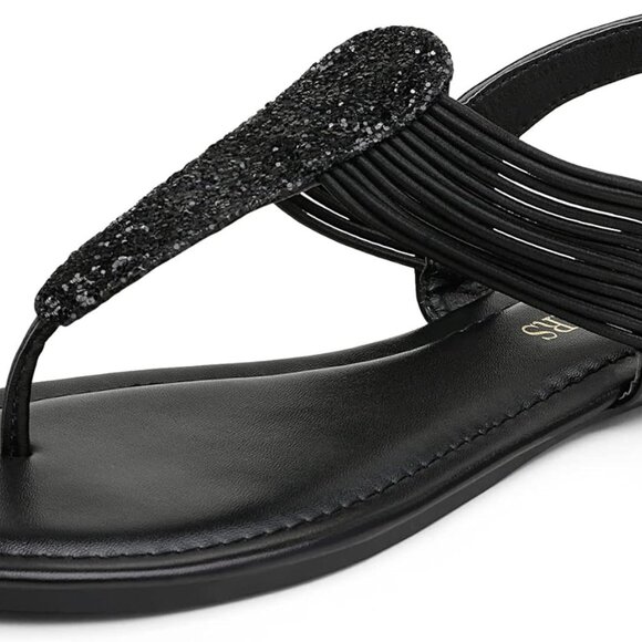Women's Faux Leather Gladiator Sandals 8.5 Elastic Strappy Summer Comfort - Picture 1 of 7